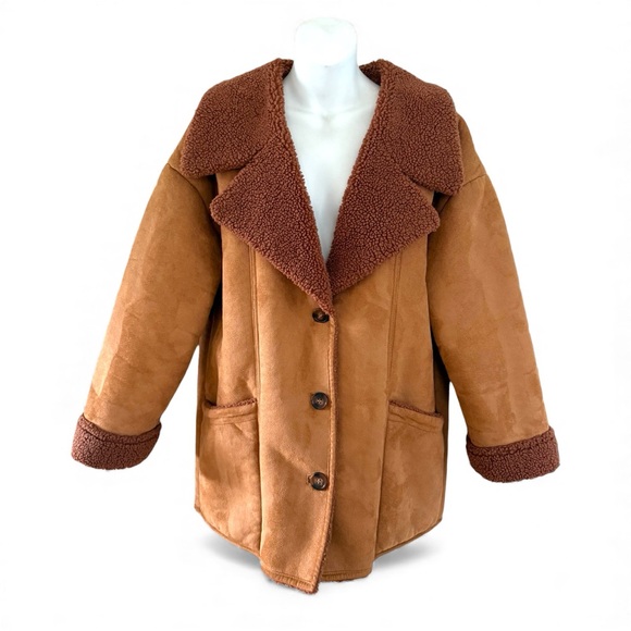 Free People Diogo faux shearling coat size small - Picture 1 of 14